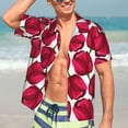 thumbnail image 5 of KLL Men's Hawaiian Shirt Short Sleeve Button Down Beach Shirts-Tulips Flowers, 5 of 5