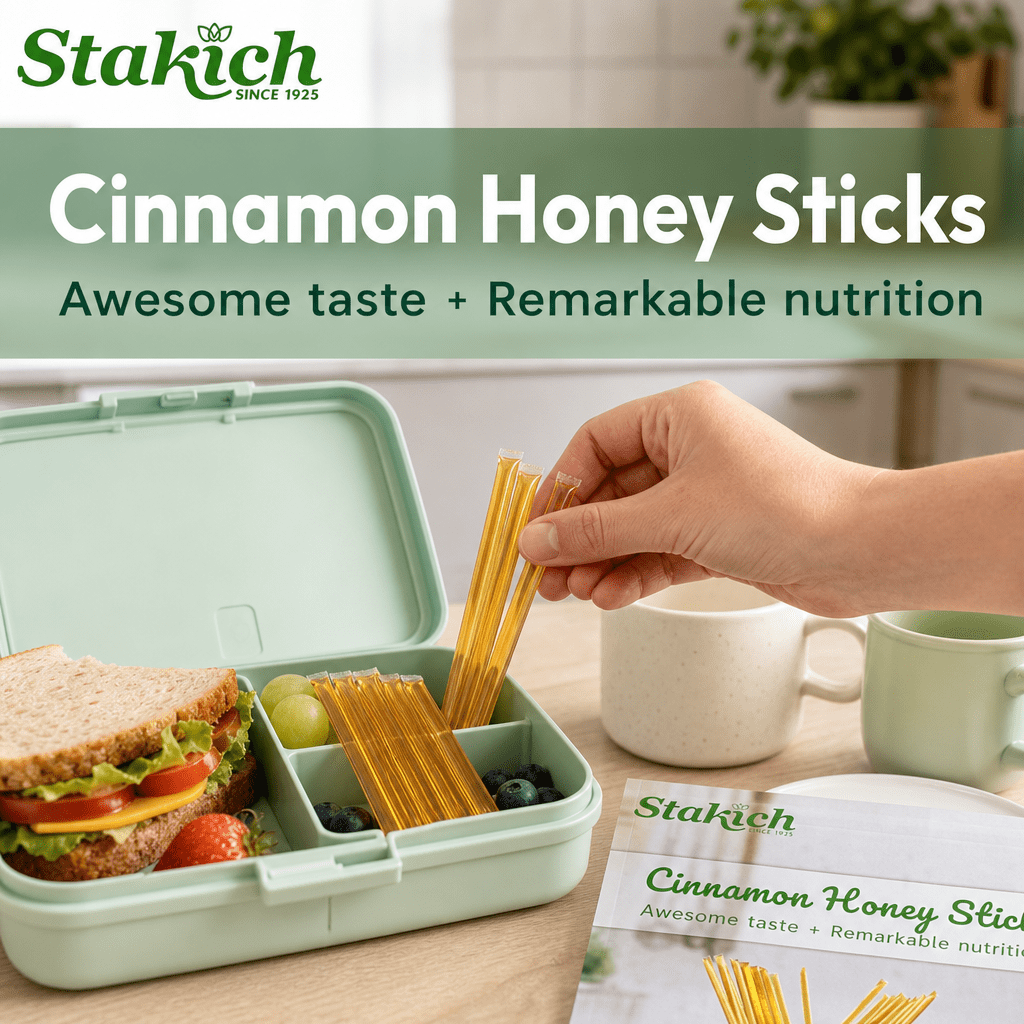 Stakich Cinnamon Grade A Honey Stix - Case of 2,000