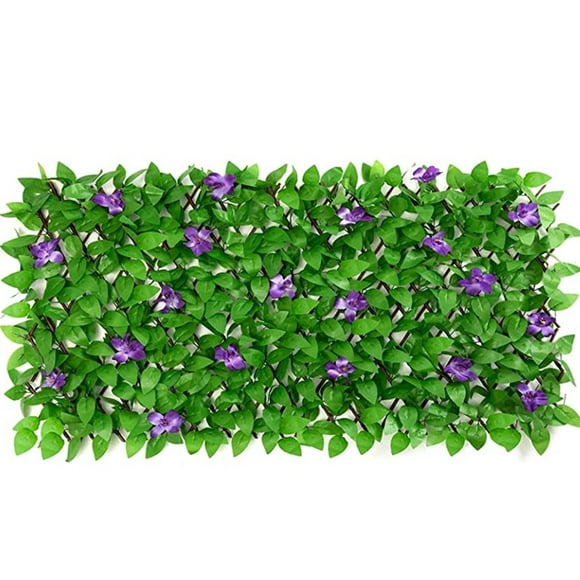 AMERTEER Expandable Fence Privacy Screen 15.7x78.7inch Artificial Ivy Privacy Fence Screen Decorative Faux Ivy Fencing Panel for Balcony Indoor Outdoor Garden Fence Decor