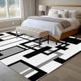 thumbnail image 4 of 8'x10' Area Rugs, Black Grey Geometric Indoor Outdoor Area Rug for Living Room Bedroom, Modern Abstract Art White Washable Bathroom Rugs Kitchen Floor Carpet Mats Home Decor Aesthetic, 4 of 8