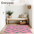 thumbnail image 3 of ODIKA 5'x7' Machine Washable Non-Slip Area Rug, Conifer Needle Cascade Winter Wonderland Anti Slip High Traffic Rug with Pad, Pink, 504945, 3 of 8