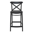 thumbnail image 4 of Compamia Cross Contemporary Resin Indoor Outdoor Counter Stool - Set of 1, Black, 4 of 7