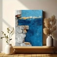 thumbnail image 6 of Pure Blue Textured Minimalist Canvas Art, Modernist Abstract Solid Color Home Wall Decor, 6 of 8