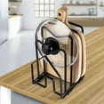 thumbnail image 3 of Cutting Board Rack,Casewin Chopping Board Organizer Stand Holder Rack, Dishes Plates Pot Pan Lids Rack Organizer for Kitchen Cabinet Countertop (Black), 3 of 7