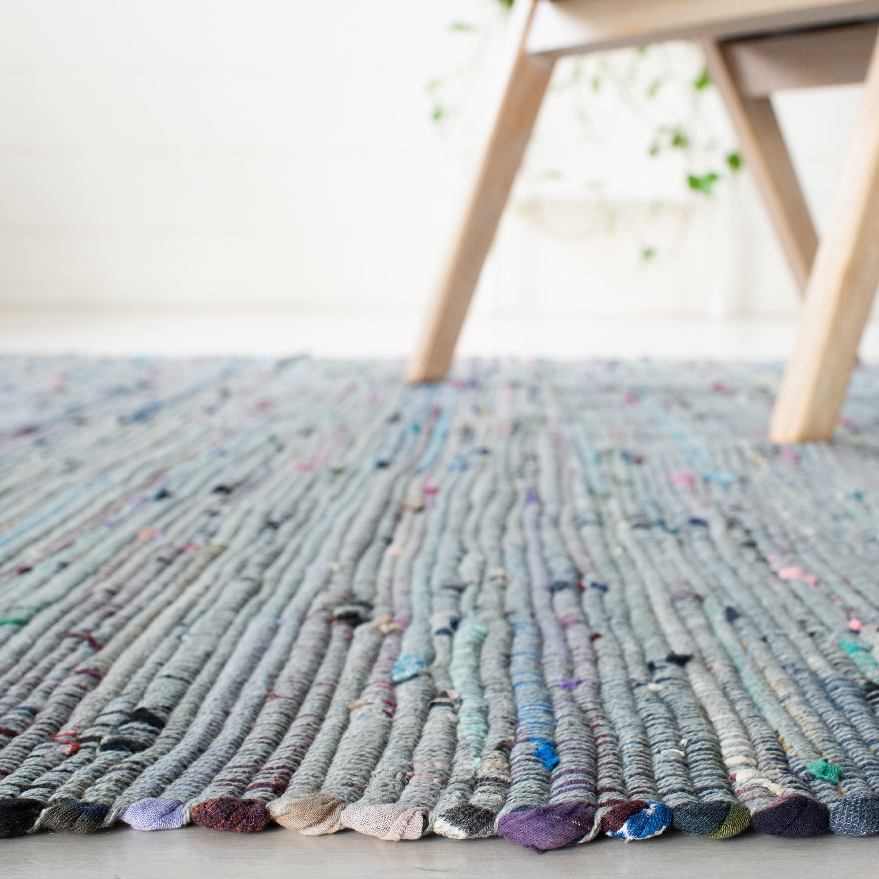 SAFAVIEH Rag Robynne Striped Cotton Runner Rug, Aqua/Multi, 2'3" x 9'
