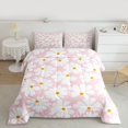thumbnail image 2 of Homewish Pink Daisy Groovy Bedding Comforter Set, Cartoon Flower Floral Twin Comforter Sets, Teens Kids Boys Girls Reversible Bedding Set, Microfiber Bedroom Decor, 2pcs, 2 of 8