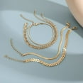 thumbnail image 2 of Cterwk 14K Chain Link Bracelets Adjustable Layered Metal Link Bracelet Set for Women Girls, 2 of 5