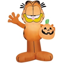 Gemmy 3.5 ft Airblown Blowup Inflatable Garfield with Pumpkin Outdoor Decoration - Orange