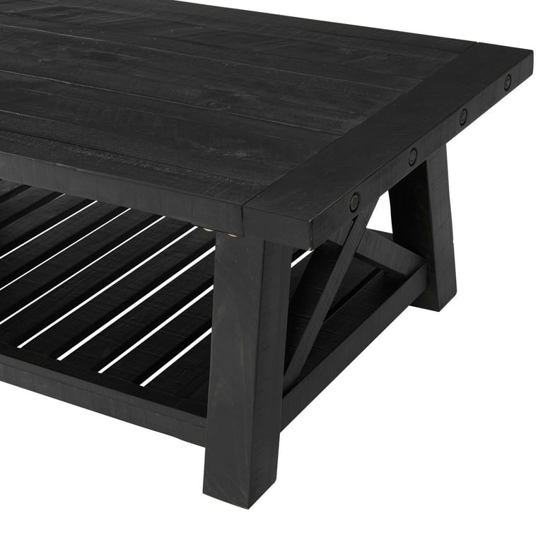 Bordan 90cm Rectangle Wood Coffee Table - Black