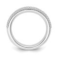 thumbnail image 2 of Araiya Fine Jewelry 10K White Gold 3 Row Diamond Band Ring (1/3 cttw, I-J Color, I2-I3 Clarity) Size 6, 2 of 6