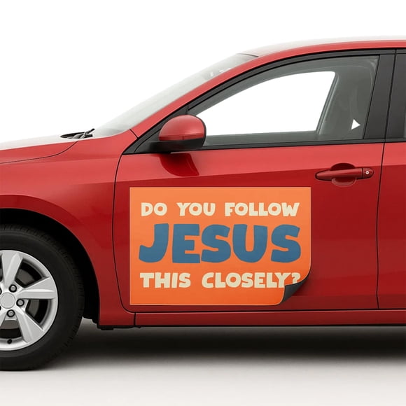 Do You Follow Jesus This Car Magnet Sign by DC | Flexible Car Magnetic Sheets with Adhesive Backing | 12"x18" Bumper Magnet Sticker for Vehicles, Trucks & Business Advertising Signs 2 PC | USA Made