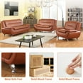 thumbnail image 6 of Aukfa 3 Piece Sofa Set - 46" Wide Upholstered Sofa Couch Armchair, Leather, Orange, 6 of 10