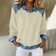 thumbnail image 2 of RKSTN Sweatshirt for Women Oversized Lapel Denim Patchwork Stitching Pullover Sweatshirt Top Womens Casual Plus Size Turndown Collared Loose Long Sleeve T Shirts Trendy Retro Streetwear Sweatshirt, 2 of 10