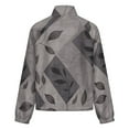 thumbnail image 6 of Jackets for Women Winter Coat Jackets Flannel Stand Collar Jacket(Grey Leaf Geometric Pattern,Size:S-4XL), 6 of 7