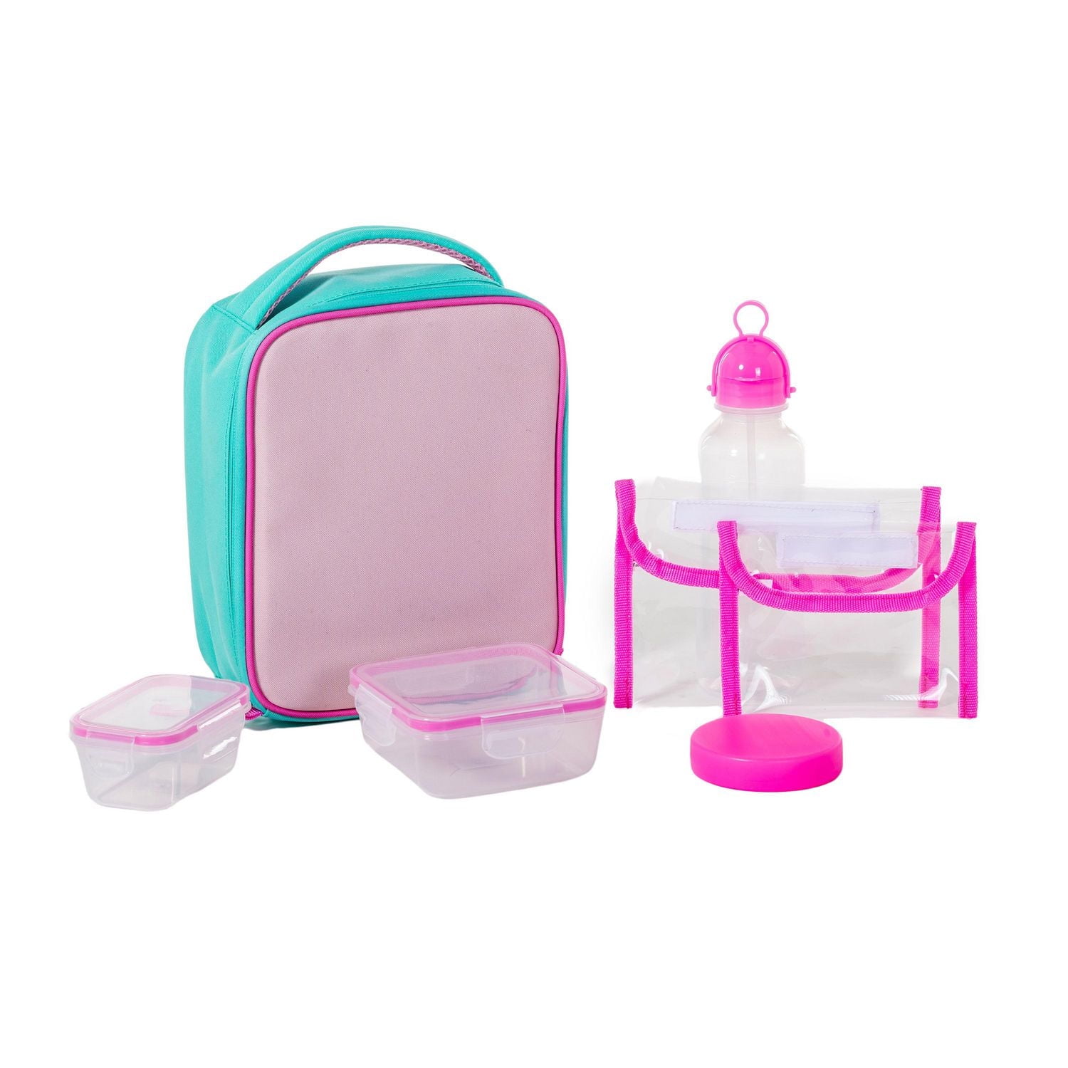 7-Piece Lunch Bag Set, pink