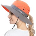 thumbnail image 3 of Dalrosia Womens Ponytail Wide Brim Sun Hat Packable UV Protection Beach Cap for Fishing & Hiking, 3 of 8