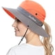 thumbnail image 3 of Sombrero de ala ancha Dalrosia para mujer, plegable, con cola de caballo y protección UV, ideal para playa, pesca y senderismo., 3 of 8