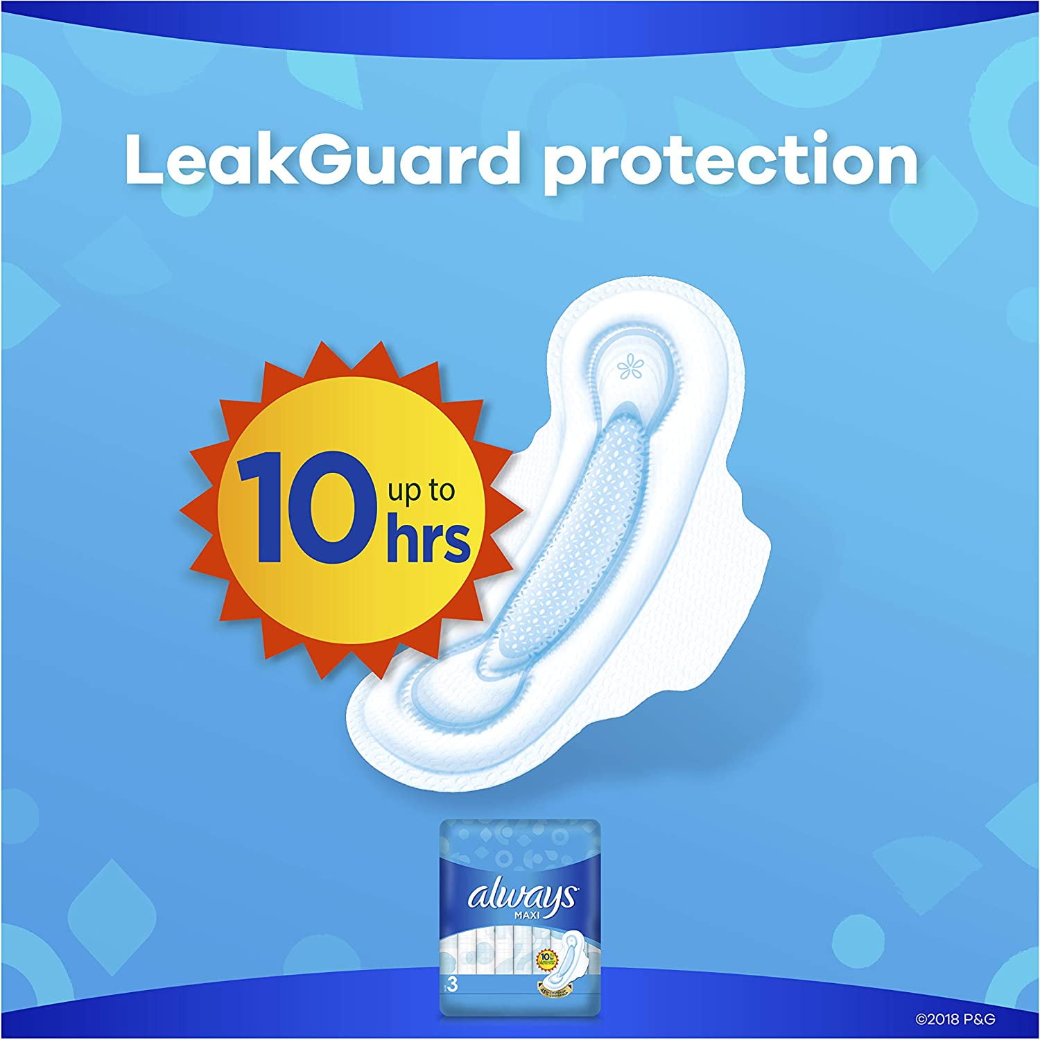Maxi Size 3 Feminine Pads with Wings, Extra Long Super Absorbency, Unscented, 33 Count