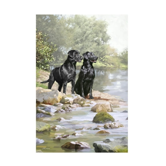 Trademark Fine Art The Macneil Studio Black Labradors Canvas Wall Art - 22x32