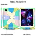 thumbnail image 5 of Compatible with iPad Pro 11 2022/2021/2020/2018/Air 4/Air 5, Case for Kids Boy Girl Gift, Cute Butterfly Wings Kickstand Shockproof Silicone Heavy Duty Rugged Cover with Shoulder Strap -Colorful Green, 5 of 7