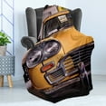 thumbnail image 4 of New York Soft Flannel Fleece Blanket, Picture of Antique Yellow Taxi Historic Element of Old NYC Nostalgia Vintage Cab, Cozy Plush for Indoor and Outdoor Use, 70" x 90", Yellow Grey, by Ambesonne, 4 of 5