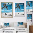 thumbnail image 4 of Designart "Monochrome Serenity Turquoise and Grey Beach II" Nautical & Beach Floater Framed Canvas Wall Art, 4 of 7