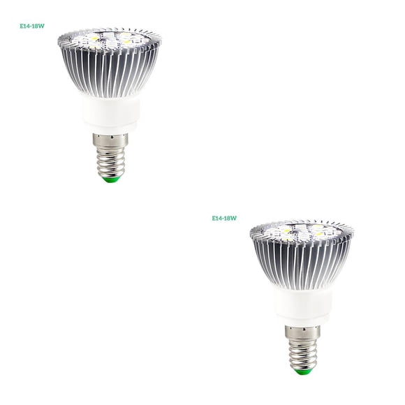Naiovety Lámpara de cultivo de plantas de bombilla de luz LED para jardín de invernadero de plántulas de flores de interior, E14-18W E14-18W 2piezas