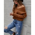 thumbnail image 3 of Solid Color Ribbed Sweater Rustic Red Large, 3 of 6