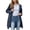 Navy, variant on Women's Hooded Anorak Rain Jacket Winter Long Length Outerwear For Windproof Warm Coat,Size:L
