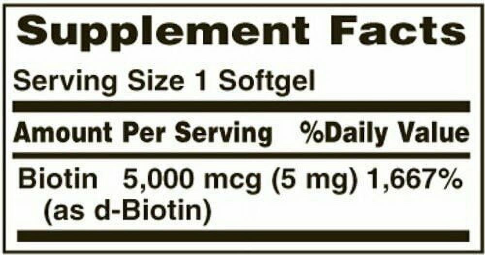 Nature's Bounty Biotin 5000 mcg Liquid Vitamin Supplement, 72 ct, 6 Pack