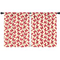 Blackout Kids Curtains,Red Butterfly Red Silhouette Pattern Childrens Insulated Curtains Set Of 2,Bedroom Essentials,Toddler Room Decor 42"x54"