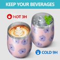 thumbnail image 4 of 12oz Stemless Wine Tumblers Pioneer Flower Floral Print Pattern Vacuum Insulated Stainless Steel Travel Tumbler Cups Mug with Lid and Straw for Champaign,Cocktail,Beer with Cleaning Brush, 4 of 5