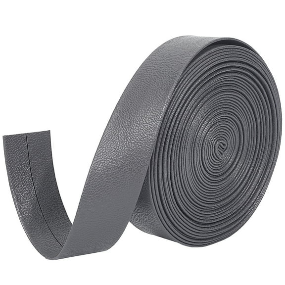 5M Folding PU Leather Flat Cord Gray 20x1mm 5.47 Yards(5m)/bundle