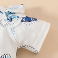 thumbnail image 5 of Newborn Baby Girl Summer Clothes Bow Embroidery Short Sleeve Romper Bodysuit Ruffle Shorts Headband 3Pcs Set Cute Outfits Kaprioy Hawaiian Outfit for Girls, 5 of 9