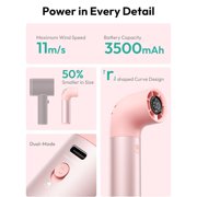 Portable Handheld Fan, Powerful Turbo Air Tube Fan, 19000 RPM High Speed Aero Pro, 15H Max Cooling Time, 6 Speeds Aluminum Case, Mini Pocket Design, for Travel Beach Outdoor Activities -Pink