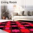 thumbnail image 2 of ODIKA 4'x6' Machine Washable Non-Slip Area Rug, Holiday Tartan Featuring Bold Checkered Contrast High Traffic Rug, Pink, 621215, 2 of 7