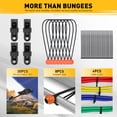 thumbnail image 3 of ELEAD 33 Piece Premium Bungee Cords Assortment Jar, Includes 10", 18", 24", 32", 40" Bungee Cord with Hooks, 6" Nylon Cable Ties, 8" Canopy Tarp Ball Ties and Tarp Clips, 3 of 7