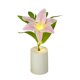 thumbnail image 2 of Lámpara de noche en maceta de flores Lámpara mini de escritorio alimentada por pilas, lámpara de noche de plástico rosa blanco rosa rosa cuna 30 cm, regalo romántico de decoración para mujeres, 2 of 6
