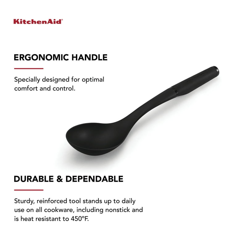 KitchenAid Heat Resistant Nylon Basting Spoon, Black