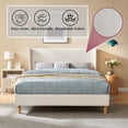thumbnail image 4 of Zanmintaobo Queen Corduroy Platform Bed Frame with 42.5" Upholstered Wingback Headboard, Metal & Wood Slats,No Box Spring Needed, Cream, 4 of 8