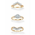 thumbnail image 2 of PalmBeach Jewelry 1/5 TCW Round Diamond 3-Piece Bridal Set in Yellow Gold-Plated or Platinum-Plated Sterling Silver, 2 of 5