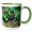 Green/White, variant on 3drose, Sooty Robin, Aka Sooty Thrush, Costa Rica, Central America, 11oz Two-tone Black Mug