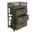thumbnail image 4 of Household Essentials Woven 3 Drawer Chest with Cutout Handles, Paper Rope, Grey, 4 of 10
