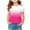 Hot Pink, variant on Aofany Girls Summer Short Sleeve Tees 2025 Trendy Gradient Printed Crewneck Pleated Ruffle Short Sleeve Shirts Toddler Girls Casual Clothes, 5-13 Years