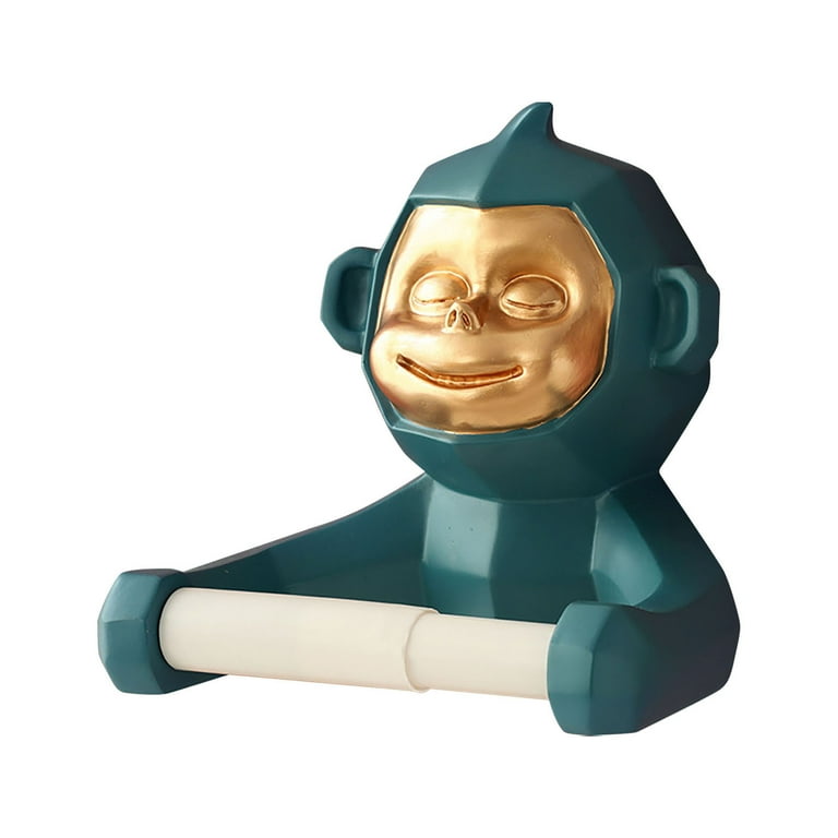 Monkey Toilet Paper Roll Holder Kitchen Non Perforated Wall Mounted Shelf Room Desktop Paper Towel Holder Toilet Paper Small Apartment Organization
