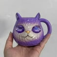 thumbnail image 5 of Crystal Cat Coffee Mug, 12Oz Cute Geode Cat Face Mug With Crystal Eyes, Ergonomic Cat Tail Handle, Heat-Resistant Tea Cup For Coffee Lovers, Unique Geode Cat Mug Gift For, 5 of 8