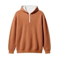 thumbnail image 3 of Tiijoy Boys Quarter Zip Hoodie Kids Casual Cozy Pullover Sweatshirt, Orange, Sizes 4-14, 3 of 3