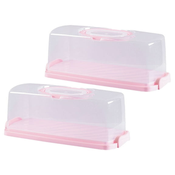 OULII 2Pcs Portable Bread Holder with Transparent Lid for Fresh Bread and Pastries