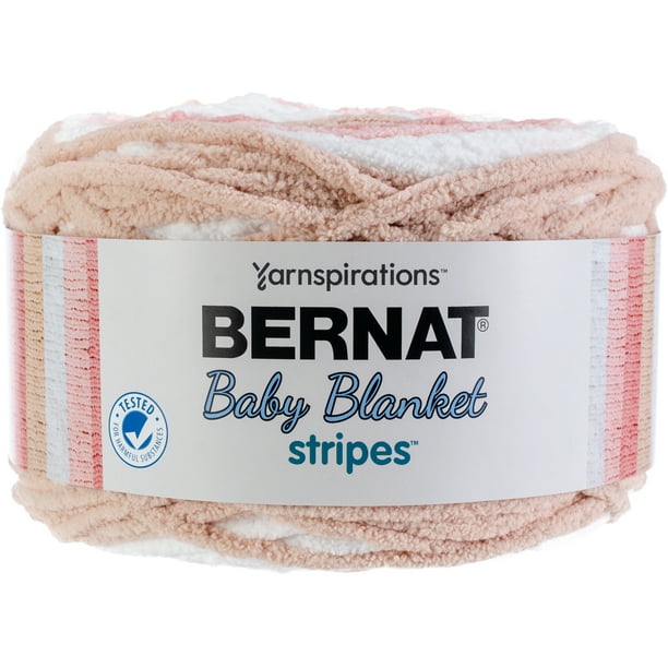 Bernat Baby Blanket Stripes Yarn, Coral Bells, 10.5oz(300g), Super