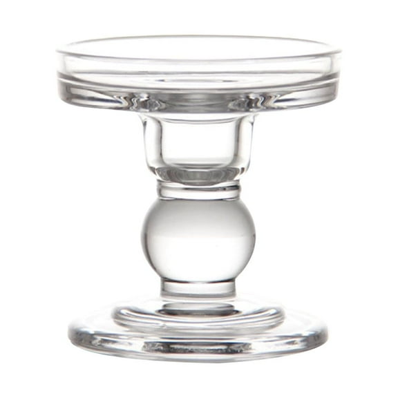 Spatiy Glass Holders Clear Pillar Holder Candlestick Holder Tealight Votive Holders Wedding Home Bar Party Decoration 8 X 8.5cm